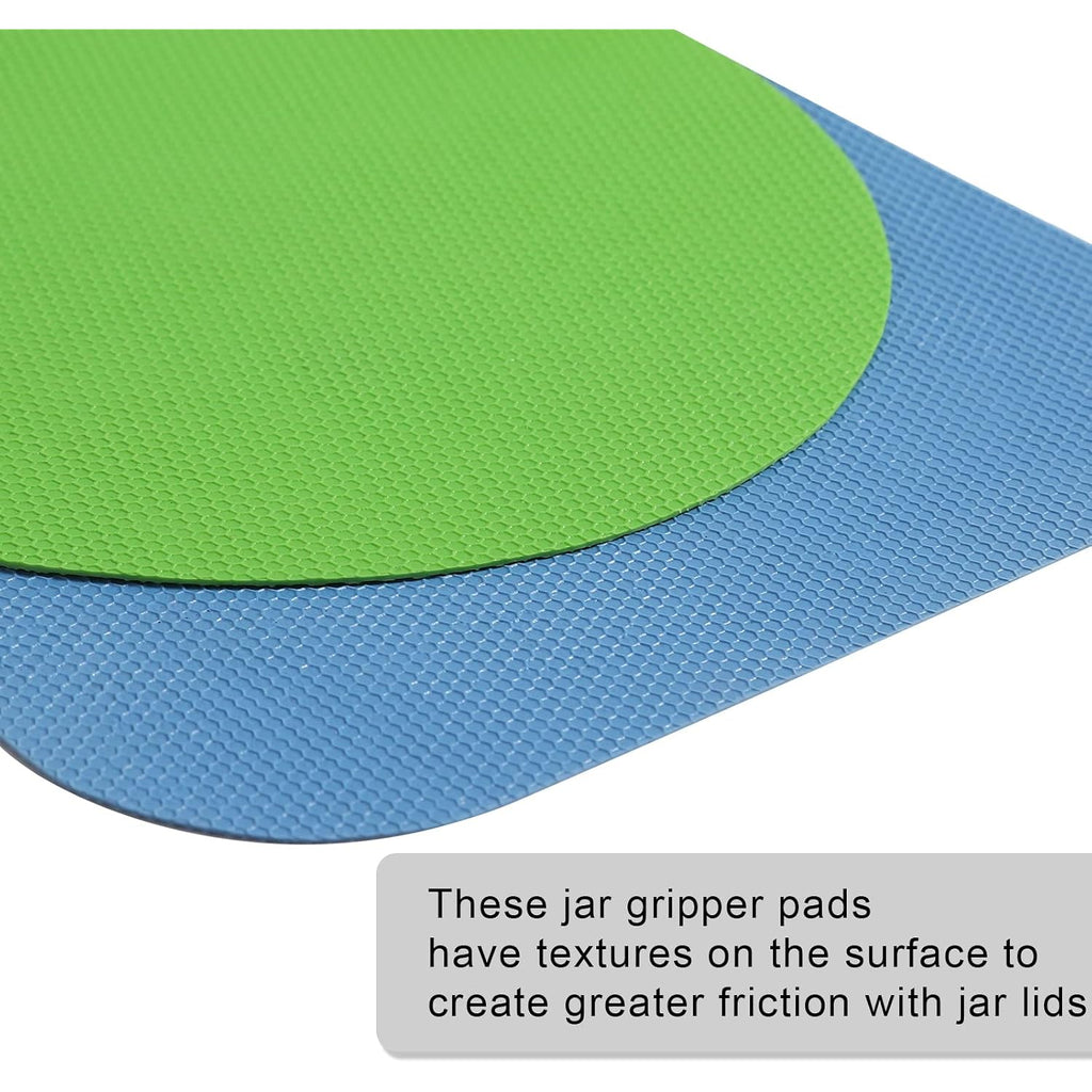 Luter 4Pcs Jar Opener, Rubber, Multi-Function Silicone Bottle Opener For Seniors With Weak Hands Lid Cap Gripper Pads Kitchen Coasters Gadgets(Light Blue, Green)