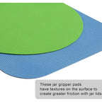 Luter 4Pcs Jar Opener, Rubber, Multi-Function Silicone Bottle Opener For Seniors With Weak Hands Lid Cap Gripper Pads Kitchen Coasters Gadgets(Light Blue, Green)