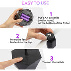 Fly Fans For Tables, Fly Repellent Fan Outdoor Indoor Keep Flies Away, Fly Repellent Fans For Tables With Holographic Blades For Picnic, Party, Restaurant, Kitchen, And Bbq, 4 Pack Black