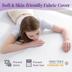 Sinweek 2 Inch Gel Memory Foam Mattress Topper Twin Size, Ventilated High Density Pad For Back Pain, Bed Topper With Removable Soft Cover, Certipur-Us Certified