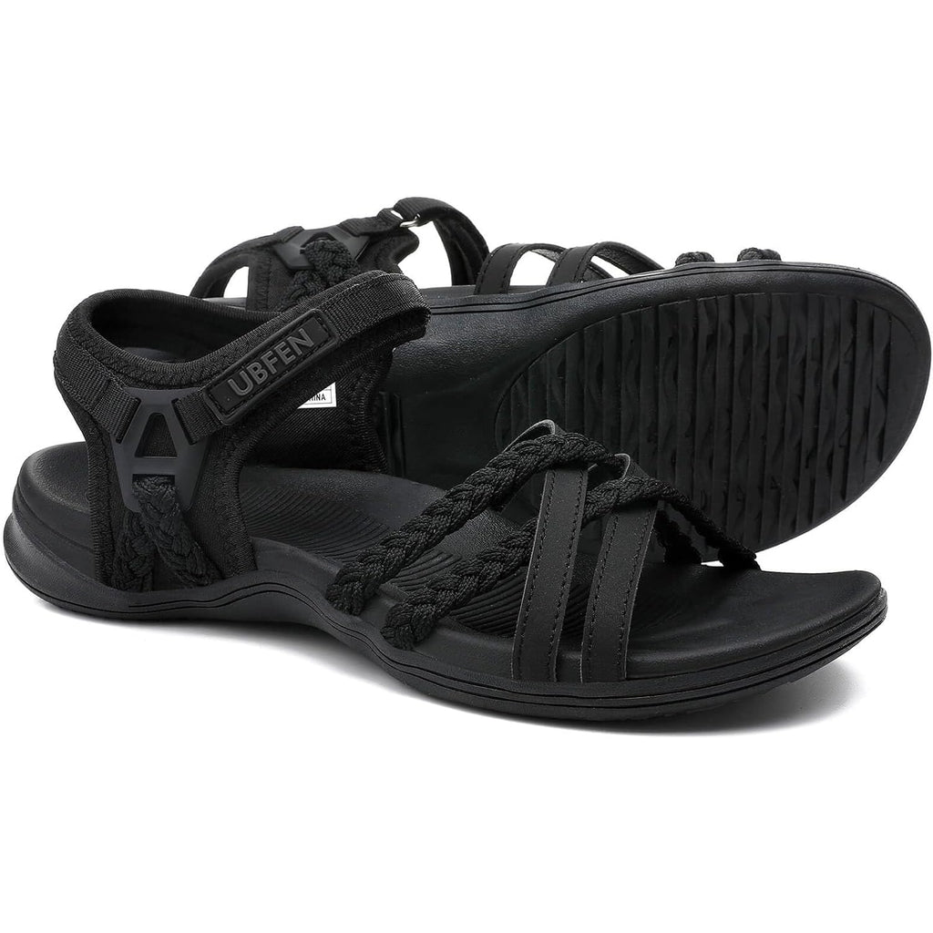 Ubfen Womens Hiking Comfort Sport Sandals Beach Vacation Camping Casual Sport Sandals With Adjustable Straps And Arch Support