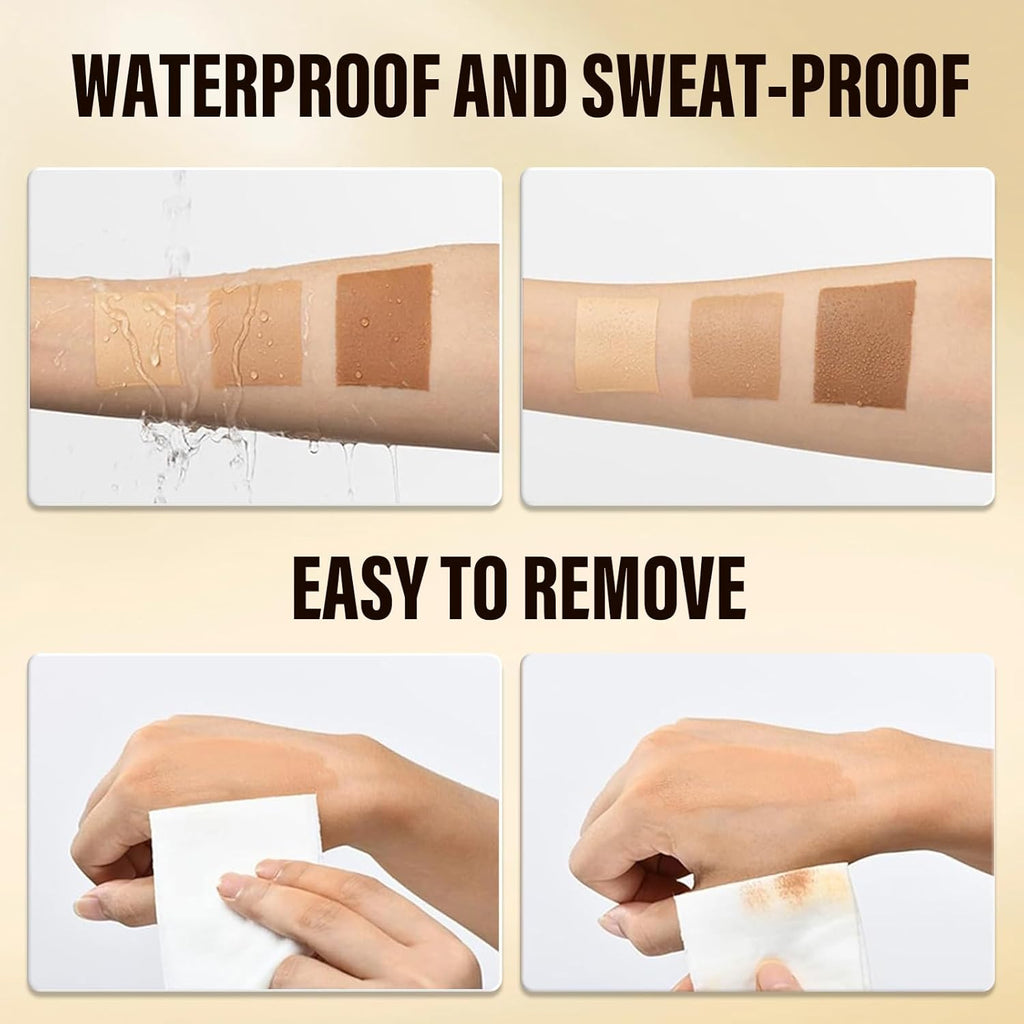 Legs Makeup Waterproof with Brush,No Transfer Body Concealer,Tattoo Cover Up Makeup Waterproof,Long Last Body Foundation for All Skin Tones,100ML (Medium)
