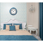 Jenlystime 12 Inch Retro Wall Clock Silent Non Ticking Battery Operated Movement Easy To Read Wall Clocks Decorate For Bedroom Living Room Kitchen Office(Blue)