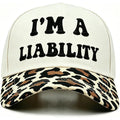 It's A Bad Day to Be A Hot Dog Funny Trucker Hats Embroidered Vintage Snapback Hat for Women and Men Gag Gifts Baseball Cap I'm a Liability-black Rice White