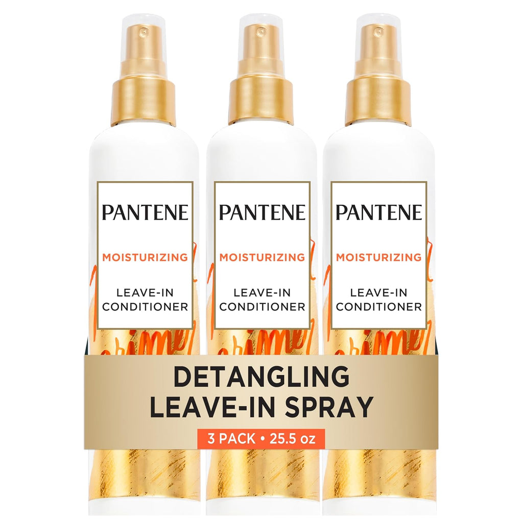 Pantene Conditioning Detangler Spray, Pro-V Repair & Protect, Nutrient Boost For Damaged Hair, Antioxidant Enriched, Leave-In Conditioner, Smooth & Shine, Sulfate-Free, 8.5 Fl Oz, 3 Pack