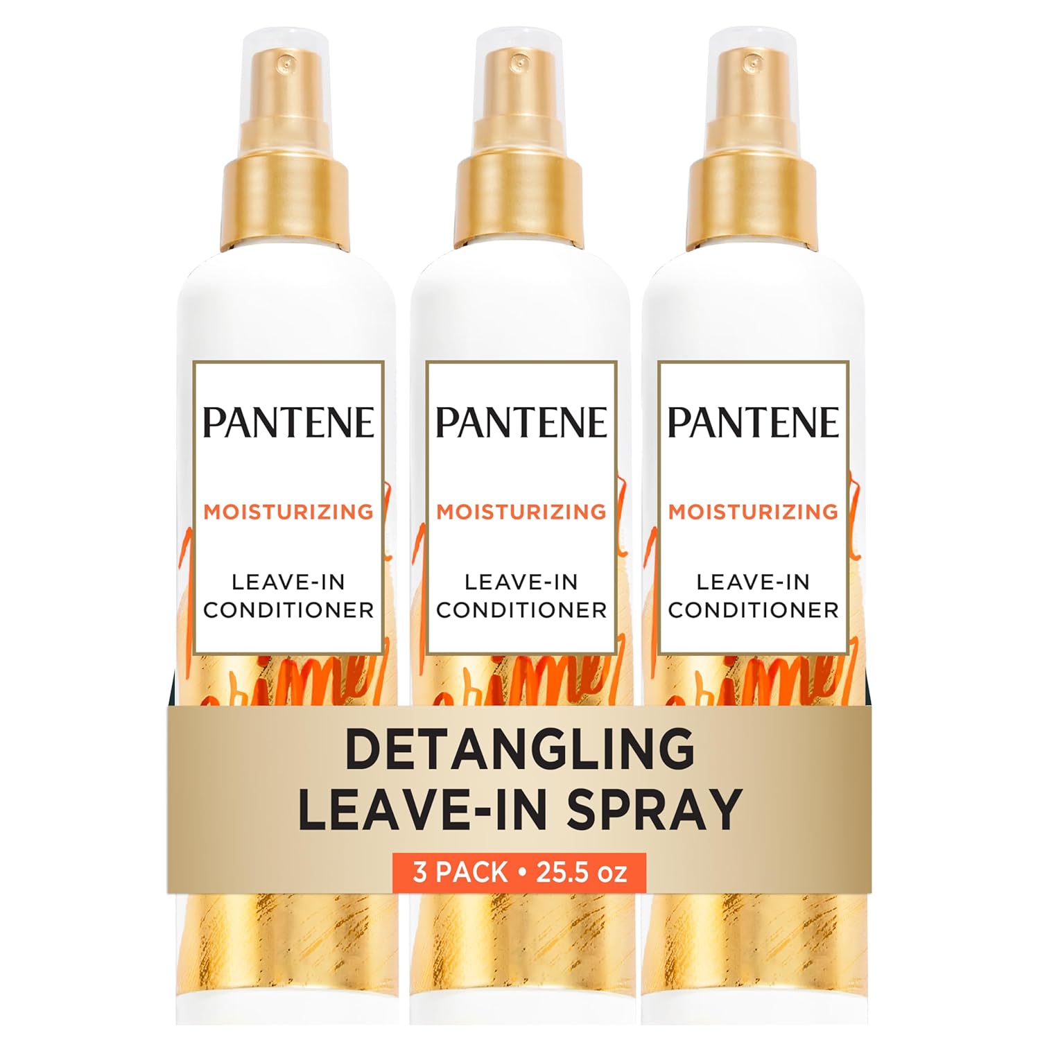 Pantene Conditioning Detangler Spray, Pro-V Repair & Protect, Nutrient Boost for Damaged Hair, Antioxidant Enriched, Leave-In Conditioner, Smooth & Shine, Sulfate-Free, 8.5 Fl Oz, 3 Pack