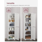 Vasagle Corner Cabinet, Tall Corner Storage Cabinet With 2 Doors And 4 Adjustable Shelves, For Bathroom Kitchen Living Room, Modern Farmhouse Design, White Ubbc541P31