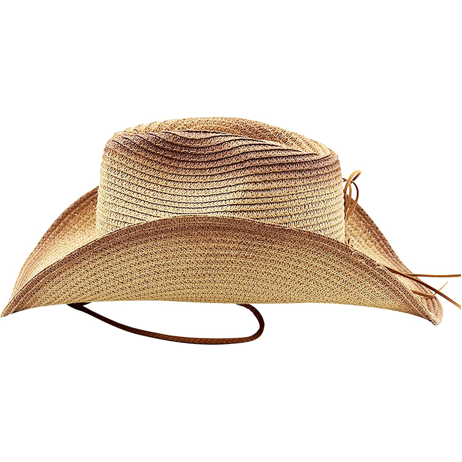 Mens Straw Cowgirl Cowboy Hat Women Floppy Packable Wide Brim Sun Hat UPF50 Western Panama Travel Beach Cap Fedora Bucket Hat Beige