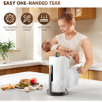 Heavy-Duty Stainless Steel Paper Towel Holder With Tension Arm – Easy One-Handed Tear, Modern Standing Countertop Dispenser For Kitchen, Holds All Paper Towel Rolls (1, Black)