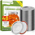48Pcs Canning Lids Regular Mouth, Premium Mason Jar Lids For Ball, Kerr Jars, Food Grade Material, 100% Fit & Airtight For Regular Mouth Mason Jars (70Mm)
