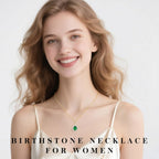 Birthday Gifts for Wife-18K Gold Plated Teardrop Birthstone Necklace- with Light-Up Gift Box,Anniversary Birthday Gifts for Women Her Wife Girlfriend Mom,Womens Jewelry