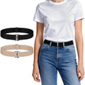 Elastic Belts for Women, No Show Flat Belt for Womens, Adjustable Stretchy Invisible Tuck Belt for Jeans