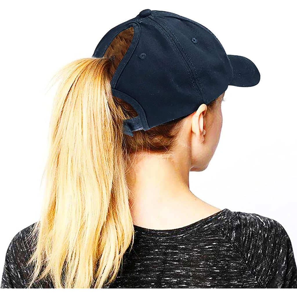 Eohak Ponytail Baseball Hat Distressed Retro Washed Womens Twill