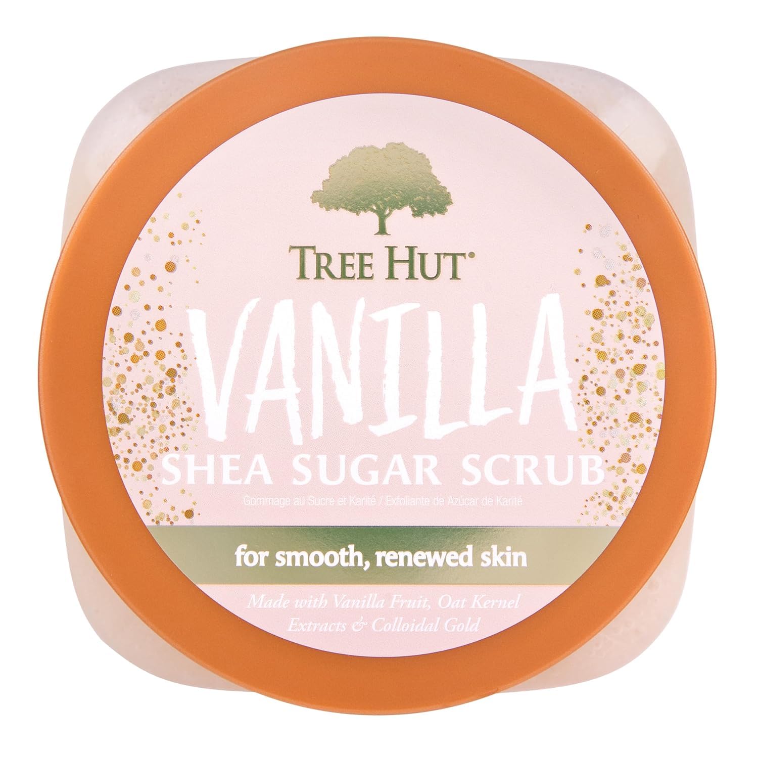 Tree Hut Vanilla Shea Sugar Scrub, Mothers Day Gifts, Exfoliating & Hydrating Body Scrub with Shea Butter & Essential Oils, Smooth Skin, For All Skin Types, Vegan, 18 oz
