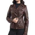 Strega Women'S Lambskin Leather Motorcycle Jacket - Real Leather Biker Jacket Women With Leather Pullers For Timeless Style