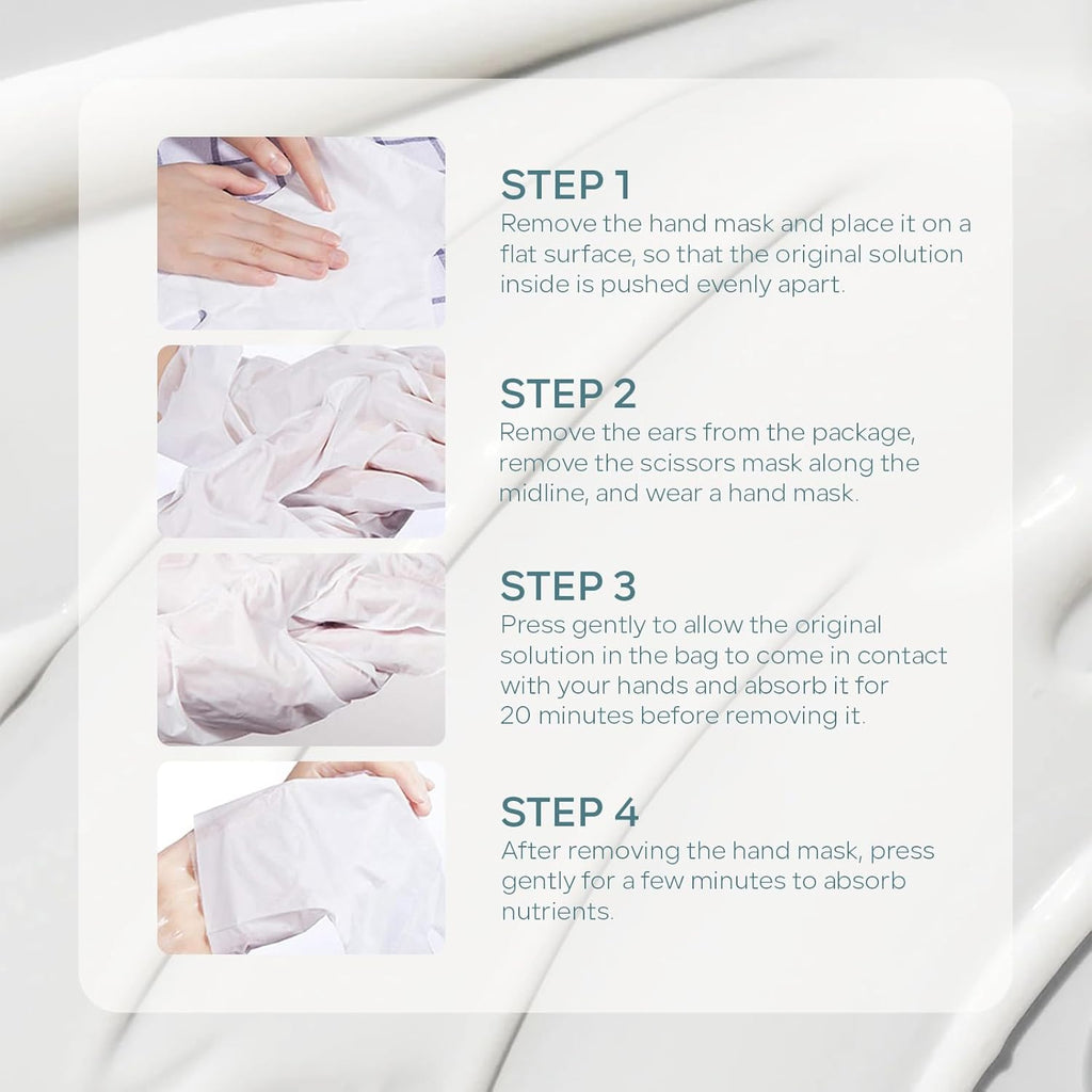 5 Pairs Hand Mask with Niacinamide, Deeply Moisturizing Hydrating Hand Masks for Dry Cracked Skin with Shea Butter, Dead Skin Remove, Easy to Use Exfoliating Glove Design for Women Men