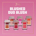 Juvia's Place Blushed Duo Blush Volume4 - Two Tone Pigmented Buildable Pressed Mineral Powder - Rosy Natural Cheeks Matte Fresh Finish for All Skin Color