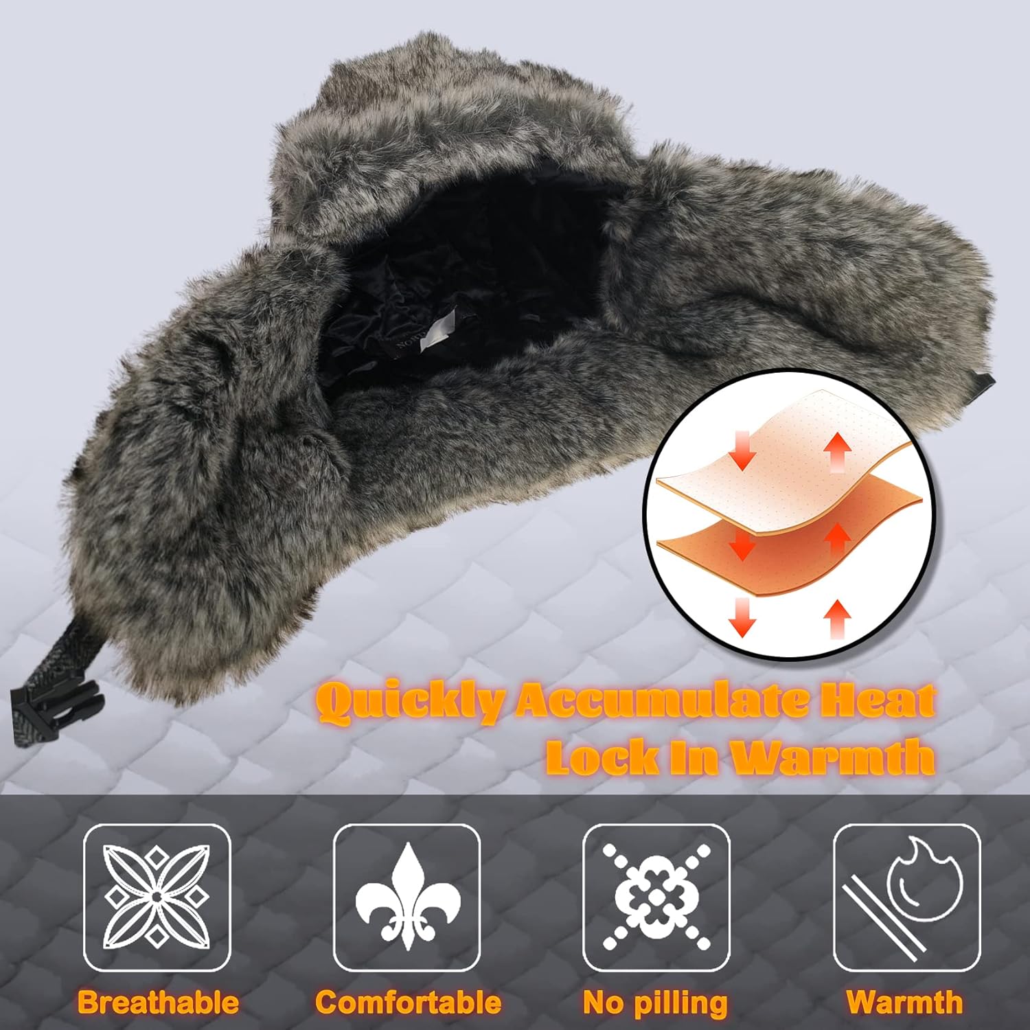 Unisex Winter Trapper Hat Cold Proof Keep Warm Hat with Ear Flaps for Hunting Skiing Trooper Winter Outdoor Activities