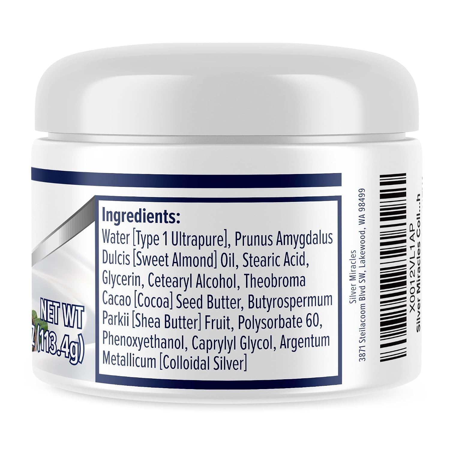 Silver Miracles Colloidal Silver Cream - 4Oz - Colloidal Silver Skin Healing Cream - Scent And Dye Free - Moisturizes Dry Skin - Made With 99.999% Pure Silver