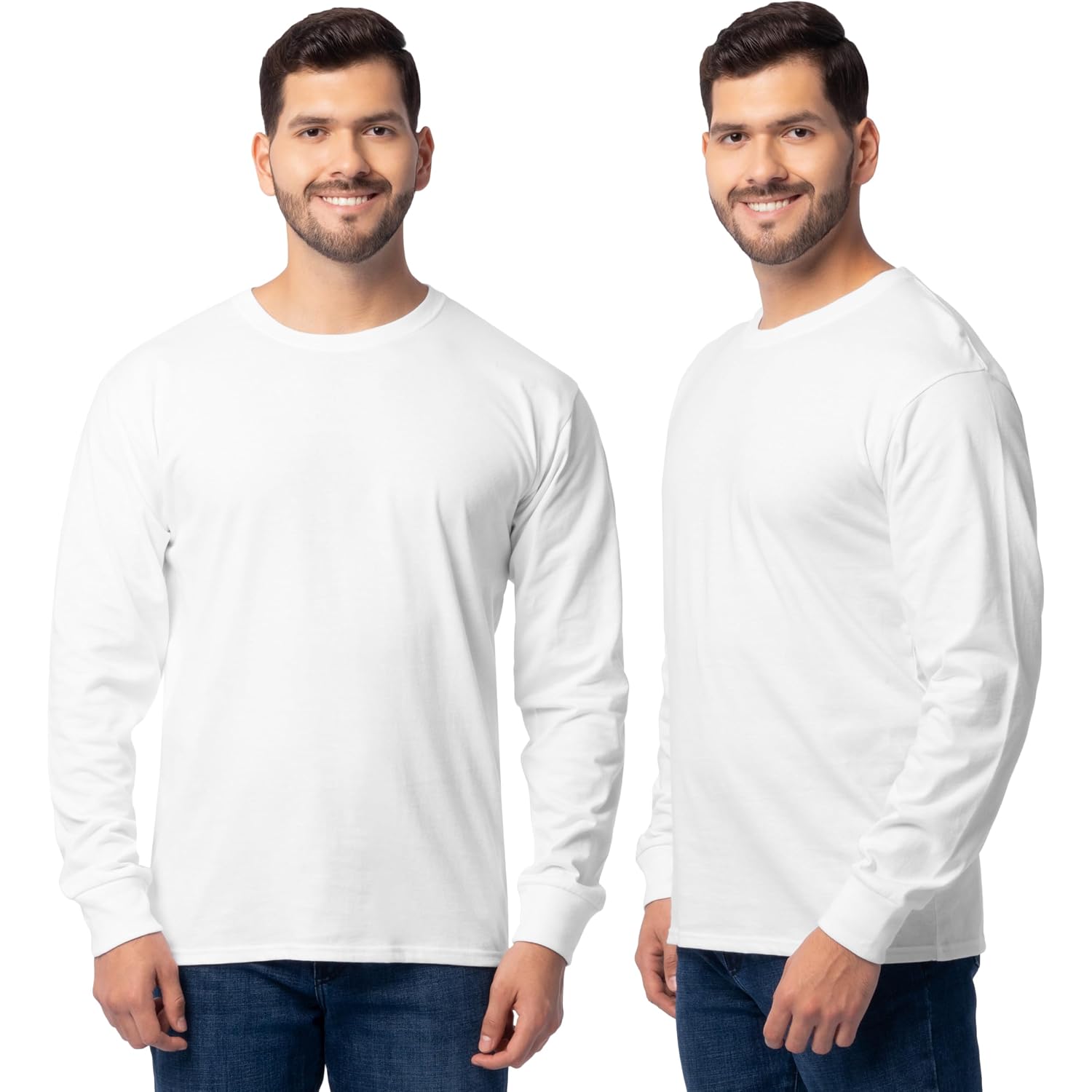 Fruit Of The Loom Men'S Eversoft Cotton Long Sleeve T-Shirts, 2 Pack