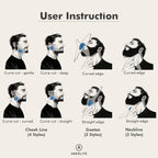 Aberlite ClearShaper 3.0 - Beard Shaper Kit w/Two Barber Pencils - Premium Shaping Tool - 100% Clear | Many Styles - The Ultimate Beard/Hair Lineup (US Patent) - Stencil Guide Template Outliner