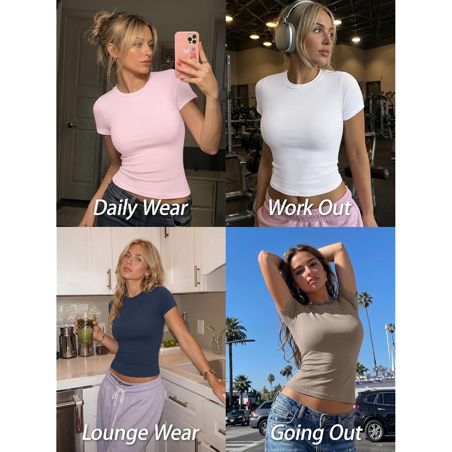 Trendy Queen Womens Short Sleeve T Shirt Buttery Soft Summer Tops Basic Tees