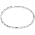 Miabella Solid 925 Sterling Silver Italian 3.5mm Diamond Cut Cuban Link Curb Chain Anklet for Women, Made in Italy