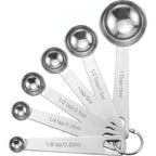 Measuring Spoons, Premium Heavy Duty Stainless Steel Measuring Spoons Cups Set, Small Tablespoon With Metric And Us Measurements, Set Of 6 For Measuring Dry And Liquid Ingredients