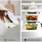 2 Pack Large Glass Storage Containers With Lids 85Oz/10.5Cup Big Airtight Glass Food Storage Containers For Rotisserie Chicken Watermelon Meal Prep, Bpa Free, Freezer Dishwasher Oven Safe