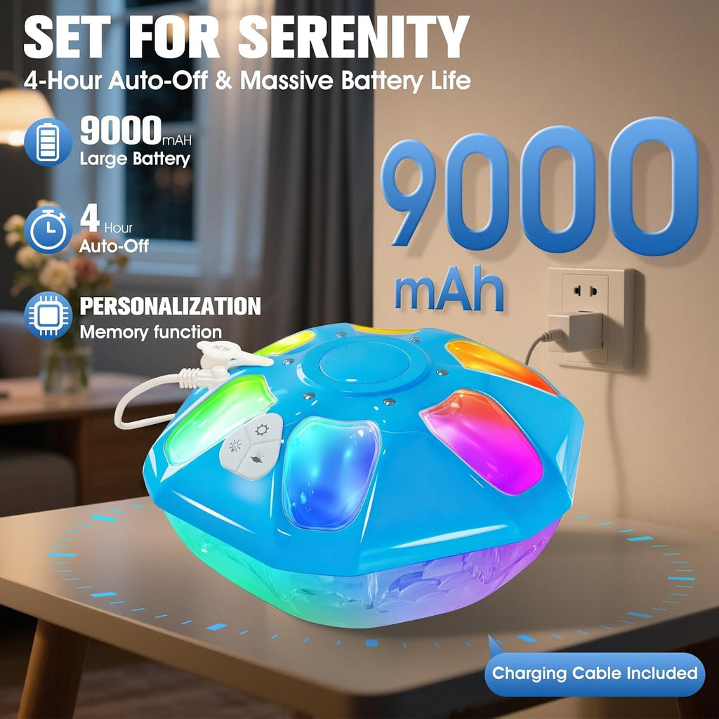 2026 Upgraded Pool Fountain,9000Mah Rechargeable Floating Pool Fountain With Light Show,Above Ground Pool Water Fountain Pump With Anchor,Large Swimming Pool Fountain For Inground Pool-1Pc,Blue