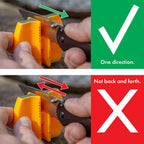 Smith'S Ccks 2-Step Knife Sharpener - Yellow - 2-Step Preset Coarse & Fine Slots - Outdoor Handheld Knife Sharpener - Fishing, Hunting, Fillet, Pocket Knives - Compact Plastic Portable Keychain Tool