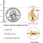 Gacimy Teardrop Earrings Dupes for Women 14K Gold Plated, Chunky Drop Earrings for Women with 925 Sterling Silver Post