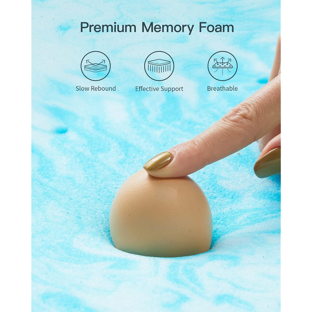 Perlecare 3 Inch Twin Xl Memory Foam Mattress Topper, Cooling Gel Infused Mattress Pad, Ventilated Bed Topper For Pressure Relief, Dorm Room Essentials, Blue