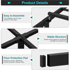 14 Inch Metal Bed Frame Queen Size No Box Spring Needed, Heavy Duty Platform Support Up To 3000 Lbs, Easy Assembly, Noise Free, Black