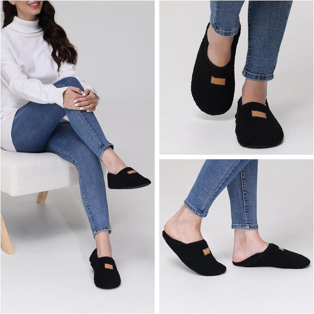 Slipper For Women Men Slipper Socks Fuzzy House Shoes Rubber Sole Slip On Soft-Lightweight Non Slip Indoor/Outdoor
