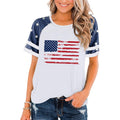 Patriotic Shirts for Women 4th of July T Shirts American Flag Graphic Tees Tops Raglan Short Sleeve Fourth of July Outfits