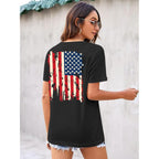 American Flag Shirts for Women: 4th of July T Shirt Funny USA Print Tees Patriotic Casual Short Sleeve Tops