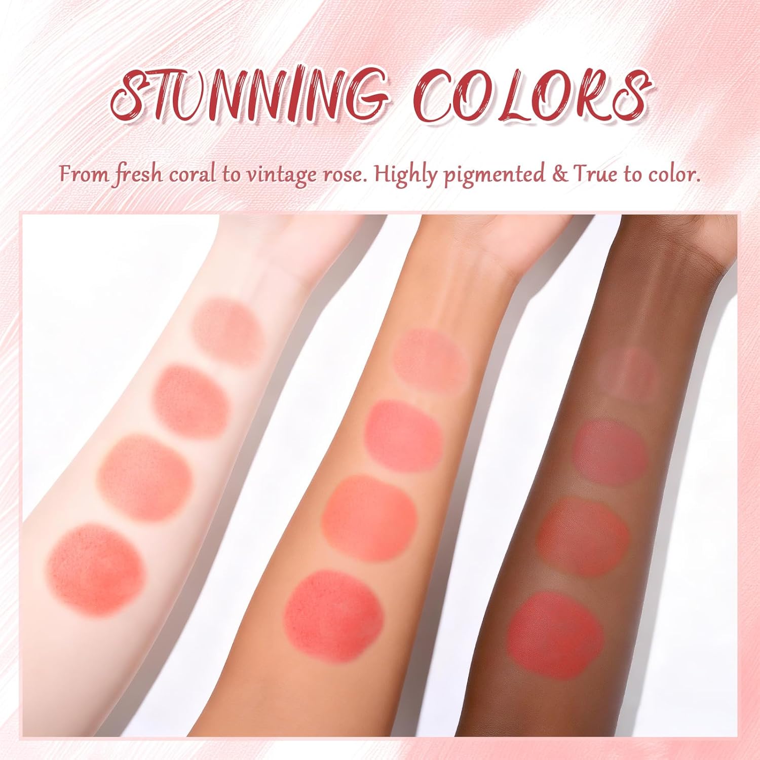 4 Color Matte Blush Palette for Cheeks - Highly Pigmented Pressed Powder for Face Blush Makeup, Long Lasting & Waterproof, Natural Nude, Pink & Red Shades for All Skin Tones (03 Dusty Rose)