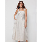 Cider Womens Polka Dots Summer Casual Dresses Square Neck Sleeveless Midi A Line Elegant Dress
