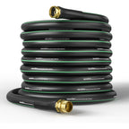 100 Ft Garden Hose, Flexible Rubber Water Hose 5/8", Heavy Duty, Lightweight Hose, Burst 600 Psi With Solid Brass Male To Female Fittings, Leakproof Hose For Backyard, Garden