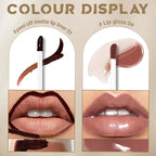 HOSAILY Peel Off Lip Liner Stain Tattoo, Long Lasting Waterproof Lip Stain Peel off, Tattoo Nude Lip Liner and Lip Gloss Combo, Non-Stick Cup Nourishing Lip Gloss Set Lipstick Makeup