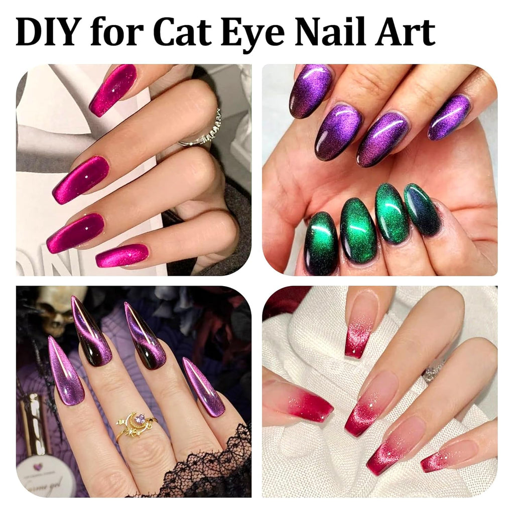 41Pcs Nail Magnet Tool Set, Strong Cat Eye Gel Nail Polish Kit Magnetic Wand, Heart Nails CatEye Magnets Sticks for Home DIY Salon Nail Design Tools Nail Art Accessories