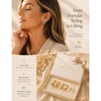 Gold Earring Stack for Women, 3 Pairs 14K Gold Plated Small Huggie Hoop & CZ Stud Earrings Set, Hypoallergenic Dainty Earrings for Multiple Piercings, Second Hole Cartilage Earrings
