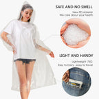Disposable Rain Ponchos For Adults, Clear Poncho With Hood, Emergency Raincoats For Hiking, Camping, Travel