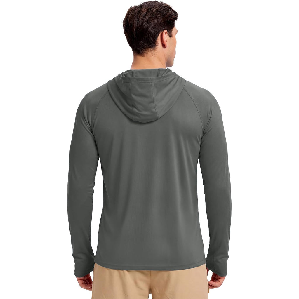 Boladeci Men'S Upf 50+ Sun Protection Hoodie Shirts Lightweight Long Sleeve Rash Guard Fishing Swim Shirts