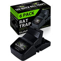 Rat Trap Six Pack - Indoor And Outdoor Traps For Mice, Voles, Rats, Chipmunks - Easy To Set, Powerful Snap, Quick Kill - By Guarden