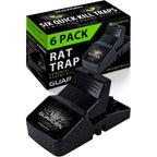 Rat Trap Six Pack - Indoor And Outdoor Traps For Mice, Voles, Rats, Chipmunks - Easy To Set, Powerful Snap, Quick Kill - By Guarden