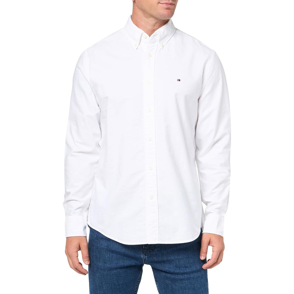 Tommy Hilfiger Men'S Long Sleeve Oxford Shirts In Regular Fit, Men'S Button Down Shirts, Also Available In Big And Tall