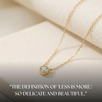 Galis Dainty Necklace - Silver, Gold Plated 18" Choker for Women with Dainty Small Round Faux Diamond Necklace Pendant, Necklaces Women with CZ Solitaire Lobster Clasp, Minimalist Gift