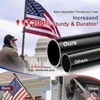 Black Flag Poles For Outside House - 5Ft Tangle Free Flag Pole For House,Heavy Duty Metal Flagpole,Outdoor Flagpoles Residential For Porch,Fence (Without Bracket)